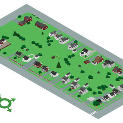 A City Block isometric graphic